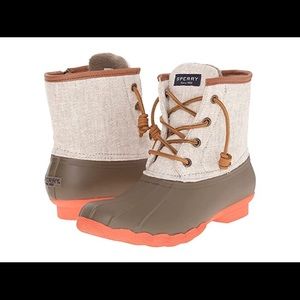 Sperry Top-Sider Women's Boots Taupe/Coral 8.5 M